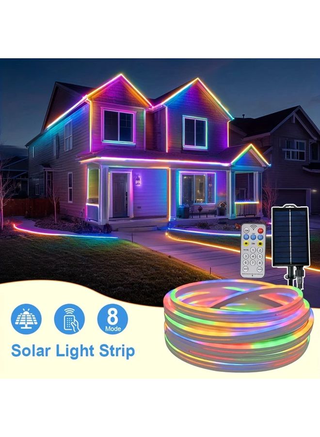 شريط ضوء LED الشمسي المرن 393 7 بوصة أضواء ملونة لتزيين الحدائق الخارجية - Image 1